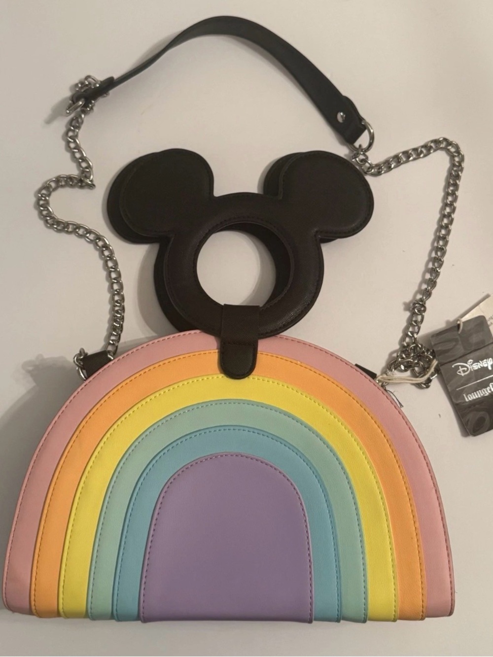 Loungefly x Disney Mickey Mouse Pastel Rainbow Crossbody Bag - Picture 2 of 7